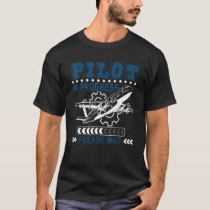 T-shirt Pilote En Cours S'Il Vous Plaît Attendre Funky Fut