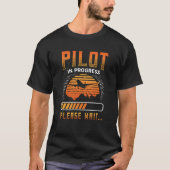 T-shirt Pilote En Cours Veuillez Patienter Formation Avion (Devant)