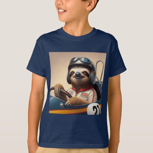 T-shirt Pilote Sloth Racecar (Devant)