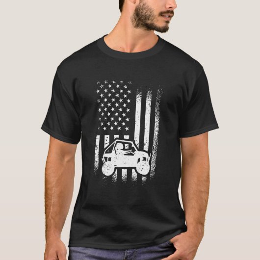 T-shirt Pilote Utv Indicateur Américain Sxs Utv Côté (Devant)
