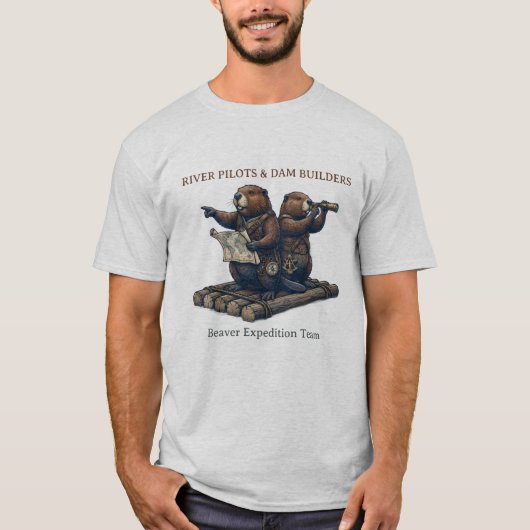 T-shirt Pilotes de rivière et constructeurs de barrages - (Devant)