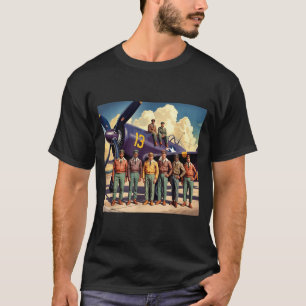 T-shirt Pilotes noirs rétro histoire des Noirs seconde gue