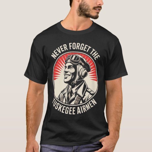 T-shirt Pilotes noirs rétro histoire des Noirs seconde gue (Devant)