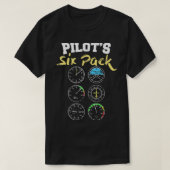 T-shirt Pilotes Six Pack avec instruments à cockpit (Design devant)