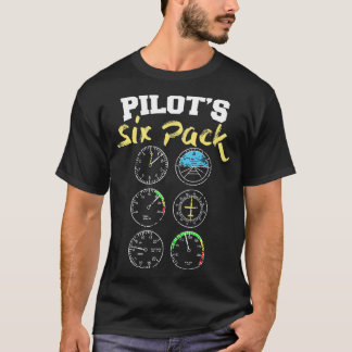 T-shirt Pilotes Six Pack avec instruments à cockpit