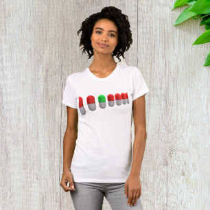 T-shirt Pilule verte unique parmi les capsules rouges