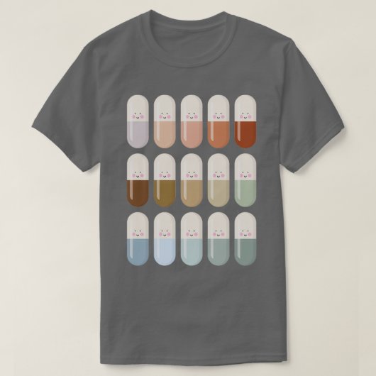 T-shirt Pilules capsules mignonnes (Design devant)