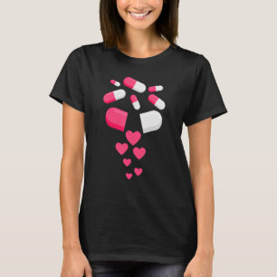 T-shirt Pilules Coeur Saint Valentin Coeurs Médecine Pharm