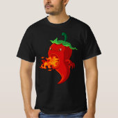 T-shirt piment chaud rouge avec flamme (Devant)