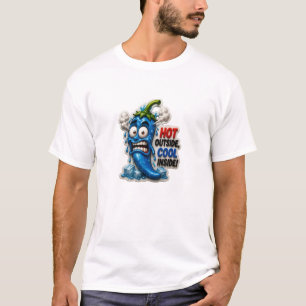 T-shirt Piment Fort Bleu Drôle