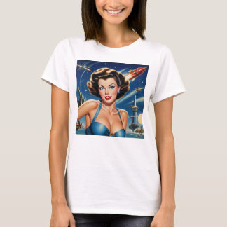 T-shirt Pin Up Girl Among the Stars