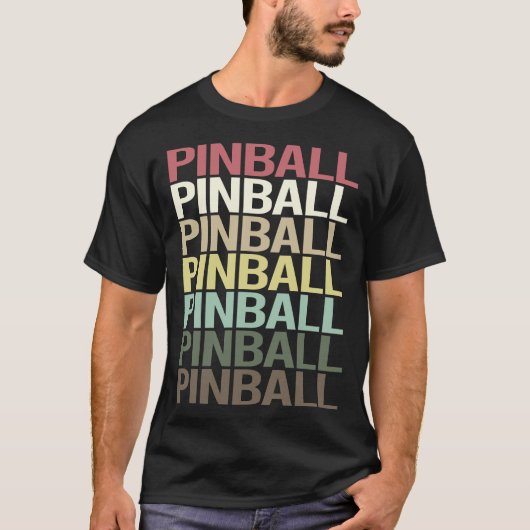 T-shirt Pinball de texte coloré (Devant)