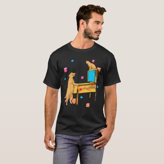 T-shirt Pinball Wizard Chien Chat Jouer Pinball Machine Sh (Devant entier)