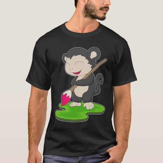 T-shirt Pinceau de peintre singe peinture (Devant)