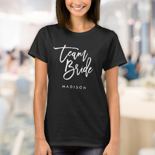 T-shirt Pinceau tendance chic écriture blanche Équipe mari