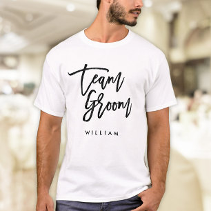 T-shirt Pinceau tendance chic écriture noire équipe Groom