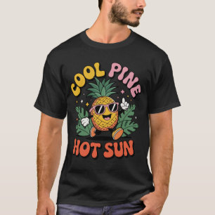 T-shirt Pine Frais Soleil Chaud Rétro Ananas Ambiance Esti