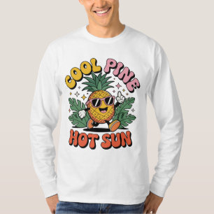 T-shirt Pine Frais Soleil Chaud Rétro Ananas Ambiance Esti