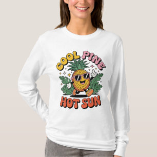 T-shirt Pine Frais Soleil Chaud Rétro Ananas Ambiance Esti