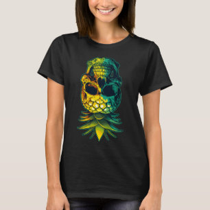 T-shirt Pineapp à l'ananas pivotante Crâne drôle à l'enver