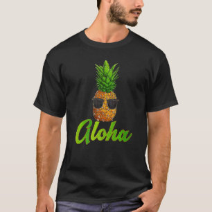 T-shirt Pineappa Sunglasses Plage Vacation Hawaii Beach A