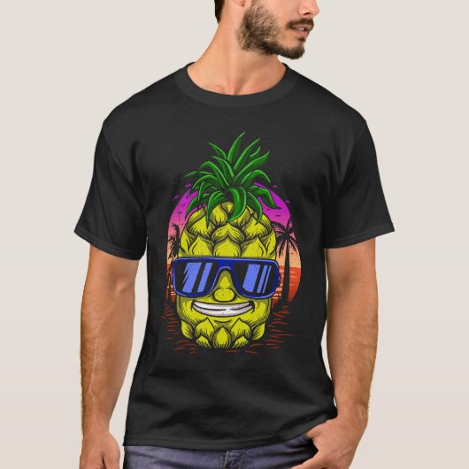 T-shirt Pineapple Aloha Honolulu Tropical (Devant)