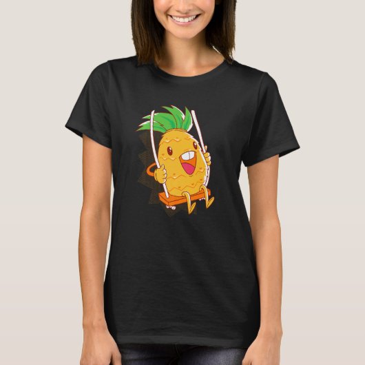 T-shirt Pineapple Fruit Figurine Rocking Vegetarian Vegan (Devant)