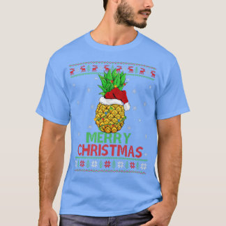 T-shirt Pineapple Fruit Xmas Lights Ugly Pineapple Merry C