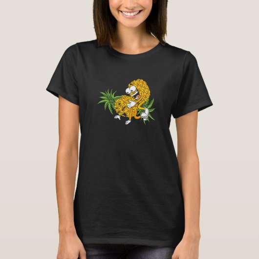 T-shirt Pineapple Swinger Couple  Upside Down Swinging Lif (Devant)