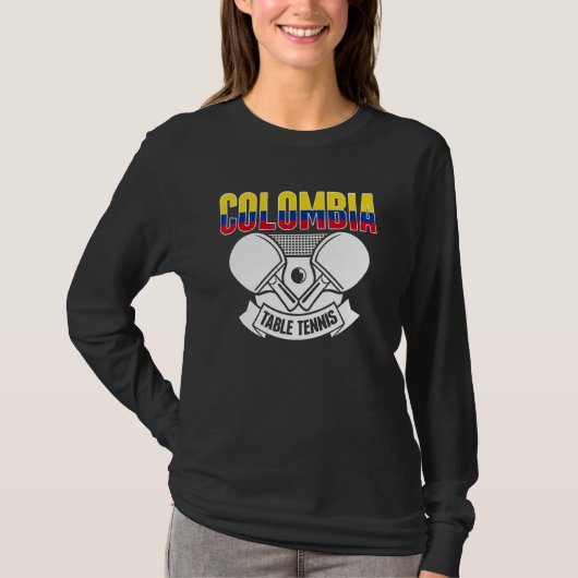T-shirt Ping Pong Colombie Support de Tennis de Table Col (Devant)