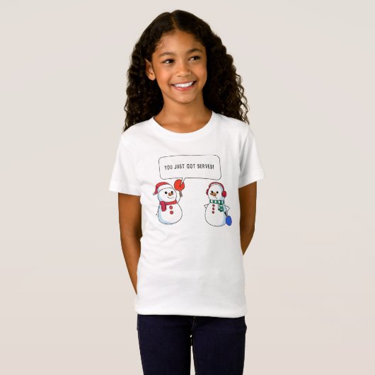 T-Shirt Ping Pong Funny Noël Snowman Humoristique Paddle (Devant entier)