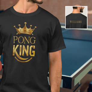 T-shirt Ping Pong King Gold Couronne personnalisée