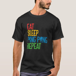 T-shirt Ping Pong Manger Sleep Répéter Table Tennis Lecteu