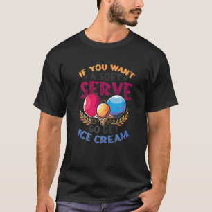 T-shirt Ping Pong Soft Sert Go Obtenir Crème Glace Table T