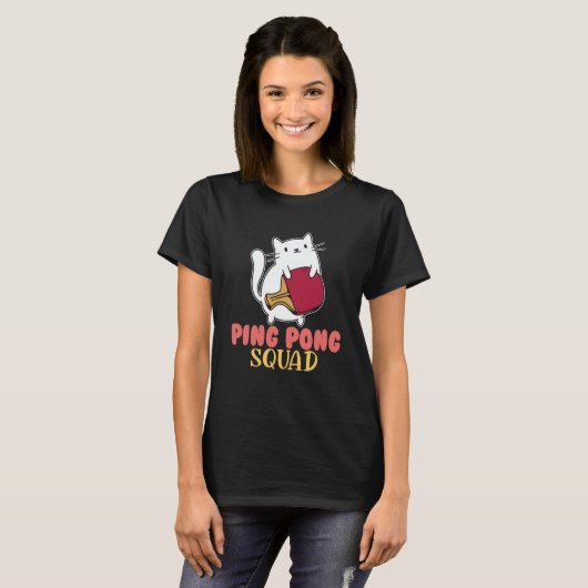 T-shirt Ping Pong squad Paddle Table Tennis cat (Devant entier)