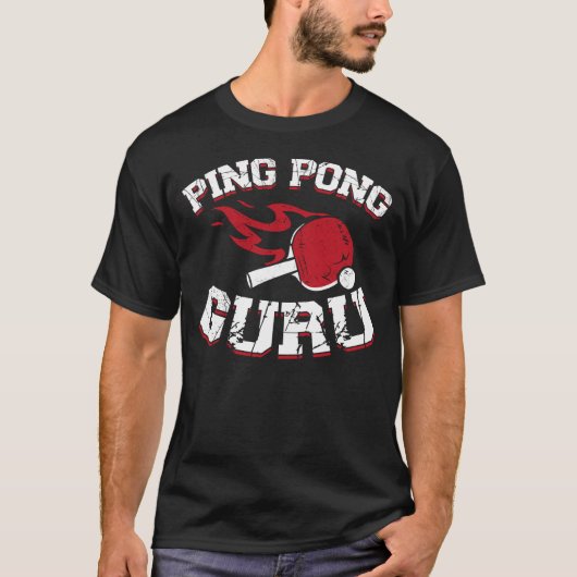 T-shirt Ping Pong Table Tennis Ping Pong Guru Paddle (Devant)