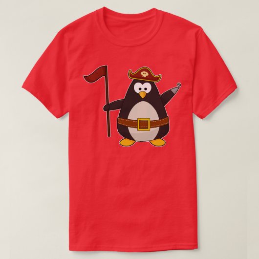 T-shirt Pingin en pirate avec ceinture de pirate casquette (Design devant)