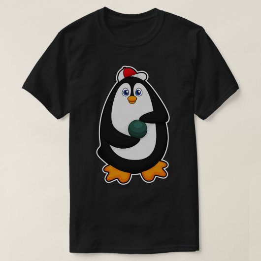 T-shirt Pingouin à Bowling avec Bowling (Design devant)