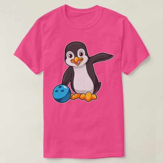 T-shirt Pingouin à Bowling avec Bowling ball 1 (Design devant)