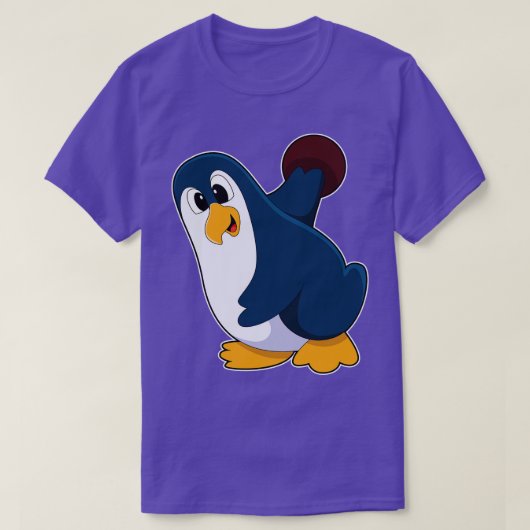T-shirt Pingouin à Bowling avec Bowling ball 3 (Design devant)