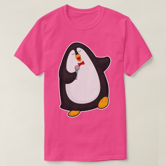 T-shirt Pingouin à chanter avec Cravate micro (Design devant)