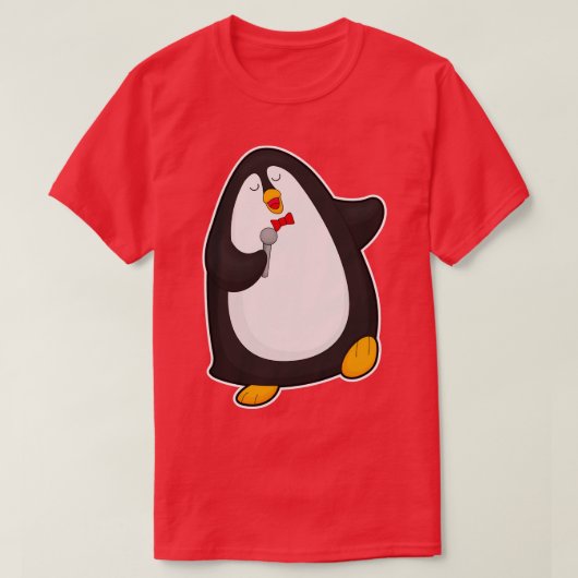 T-shirt Pingouin à chanter avec Cravate micro (Design devant)