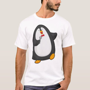 T-shirt Pingouin à chanter avec microphone et Cravate