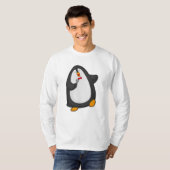 T-shirt Pingouin à chanter avec microphone et Cravate (Devant entier)