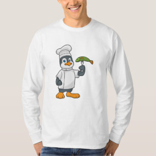 T-shirt Pingouin à cuire avec tablier de poisson et de Cui