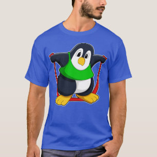 T-shirt Pingouin à Fitness avec corde à sauter