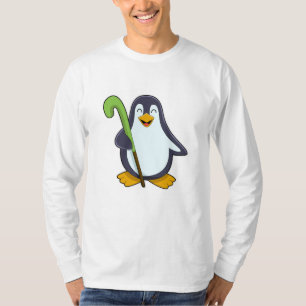 T-shirt Pingouin à Hockey avec chauve-souris de hockey