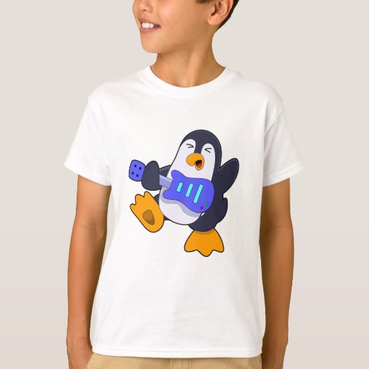 T-shirt Pingouin à Musique avec Guitare (Devant)