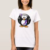 T-shirt Pingouin à ruban bleu et violet (Devant)