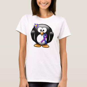 T-shirt Pingouin à ruban bleu et violet